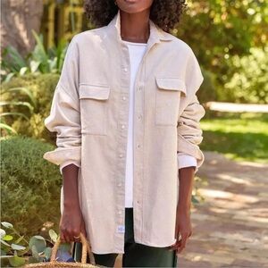 NWOT Frank & Eileen McLoghlin Oversized Women's Utility Shirt XS/S Beige/cream